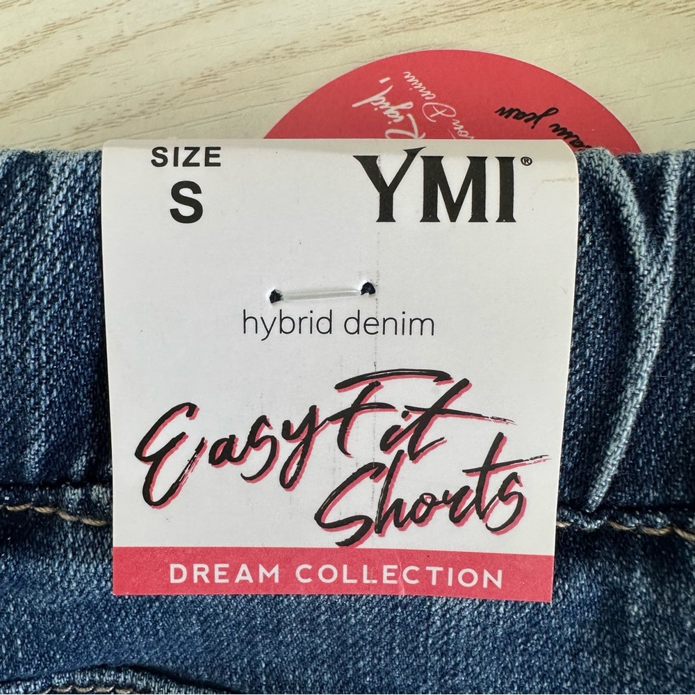 NWT YMI Easy Fit Hybrid Denim Pull On Dream Collection Distressed Shorts Small - Picture 4 of 6
